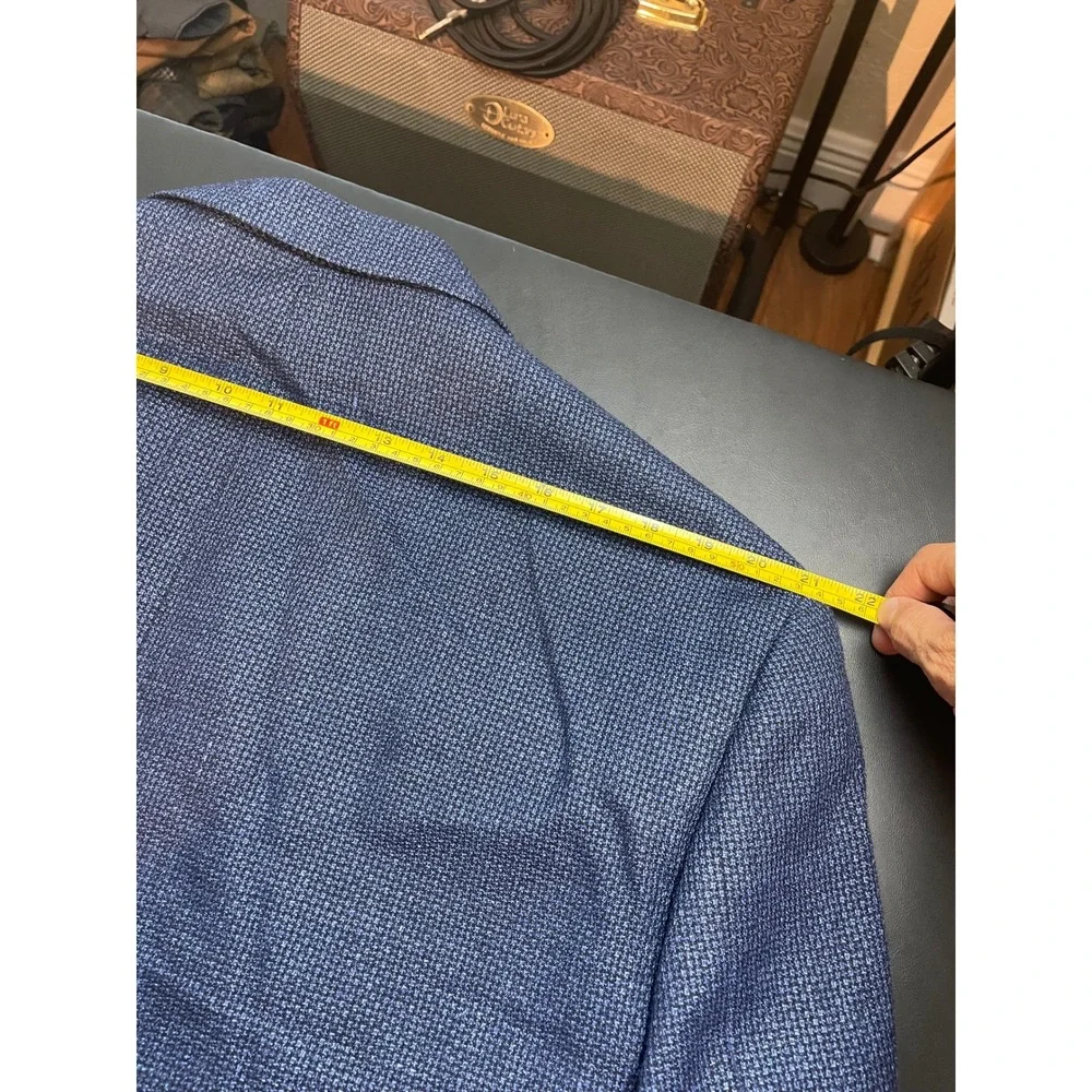 Joseph Abboud Heritage Blazer Mens 50 Long Blue Excellent Linen Wool Sport Coat